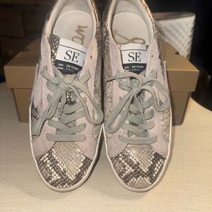 Sam Edelman Women's Snakeskin Sneakers - Gray